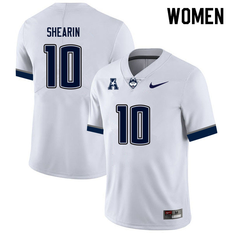 Women #10 Chris Shearin Uconn Huskies College Football Jerseys Sale-White